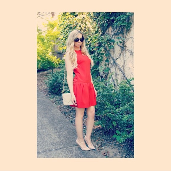 Diane von Furstenberg Maeryn Drop Waist Dress Burnt Orange - Picture 2 of 11